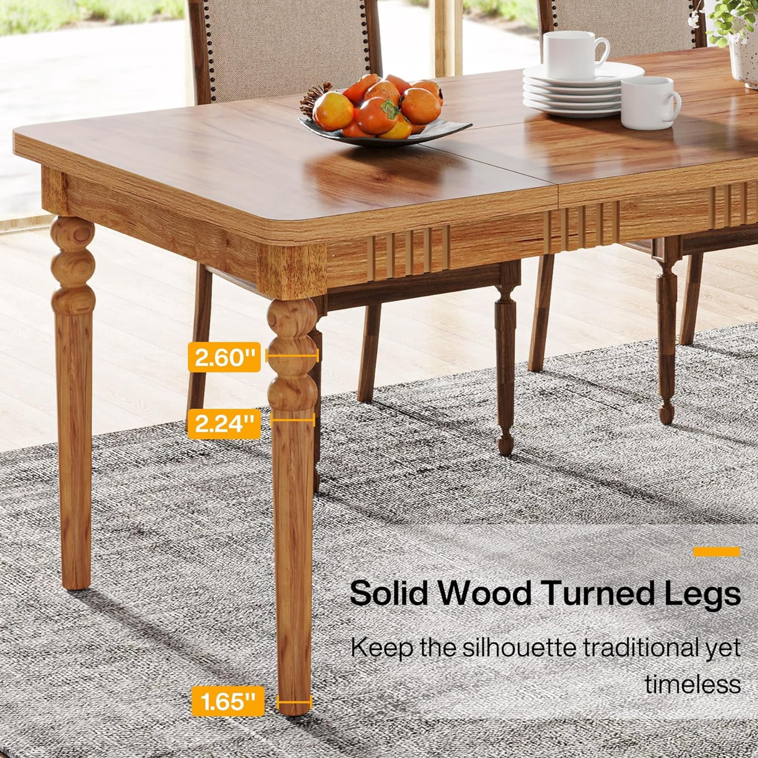 63 Inch Dining Table Tribesigns 63-Inch Farmhouse Dining Table For 4-6 ...
