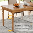 thumbnail image 6 of Tribesigns 63-inch Farmhouse Dining Table for 4-6 People, Kitchen Table with Solid Wood Turned Legs, Oak, 6 of 7
