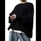thumbnail image 1 of Suéter de Punto Holgado con Cuello Redondo y Color Liso para Mujer, Ideal para Otoño e Invierno. Negro M, 1 of 10