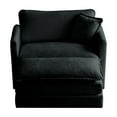 thumbnail image 4 of Llinc Store Comfy Deep Single Seat Sofa with Footrest Ottoman Upholstered Reading Armchair Living Room Futon Accent Chair Chenille Fabric with 1 Toss Pillow, Black, 4 of 5