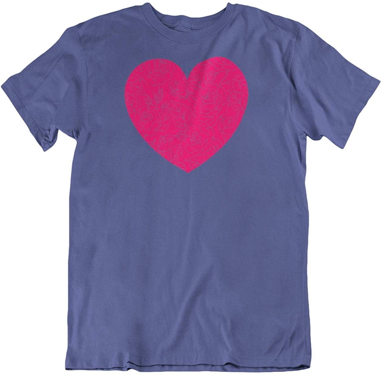 Floral Heart or Love Print Valentine T-Shirt for Wife, GF, Women ...