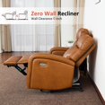 thumbnail image 5 of MCombo 56" Zero Wall Hugger Power Recliner Loveseat Sofa for Small Space, Living Room, RV, Cognac Brown, 5 of 10