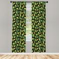 thumbnail image 4 of Ambesonne Banana Window Curtains, Tropical Leaves Fruits Art, Each 28" W x 95" L, Earth Yellow Jade Green, 4 of 4