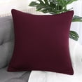 thumbnail image 2 of PiccoCasa 18'x18' Decorative Throw Pillow Cover Stretch Spandex Sofa Cushion Cover, Burgundy, 2 of 8