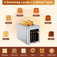 thumbnail image 6 of Mecity 2 Slice Smart Touchscreen Toaster, Stainless Steel Wide Slot Toaster with Auto Lift& Shut Off, Memory Function, Digital Bread Toaster for Bagels, 850W, 6 of 9