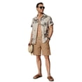 thumbnail image 6 of GENTS BLISS Cargo Men Linen Shorts Elastic Waist Drawstring Shorts for Men Summer Beach Shorts with Pockets, 6 of 11