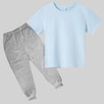 thumbnail image 4 of Conjuntos de blusas y camisas de cuello redondo y manga corta Zhongda Conjunto de manga corta para niños Pantalones de manga corta de verano Conjunto de dos piezas Ropa para niños de color sólido Pant, 4 of 6