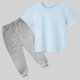 thumbnail image 3 of Conjunto de Pantalones de Dos Piezas con Pierna Flare Y Cintura Alta para Niñas, Vestido de Verano de Manga Corta en Ropa de Niños de Color Sólido, 3 of 6