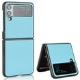 thumbnail image 7 of Case for Samsung Galaxy Z Flip 4 Lychee Pattern PU Leather Folding Cover, Rugged PC Bumper Shockproof Lens Protection Anti-Scratches Slim Case for Samsung Galaxy Z Flip 4,Skyblue, 7 of 7