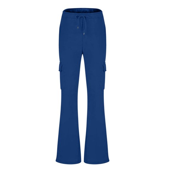 Danhjin Cargo Pants for Women Loose Stretchy Wide Leg Elastic Drawstring Casual Pants Streetwear Travel Hiking Pants