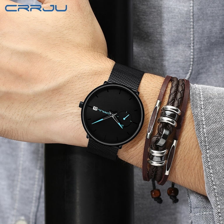 CRRJU Men Watch Fashion Minimalist Classic Ultra Thin Quartz  display picture 2