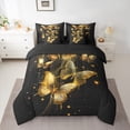 thumbnail image 2 of Castle Fairy Flying Butterflies 7-Piece Twin Bedding Sets for Women Men Teens,Golden Glitter Bedding Comforter Set,Sparkling Sequin Breathable Sheet Sets,Super Cozy Room Decor, 2 of 8