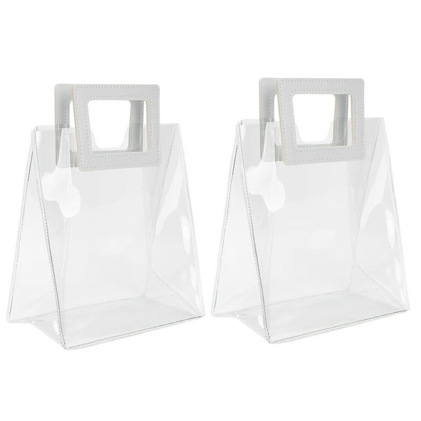 Bolsa 2 Piezas Bolsas Bolsa De Regalo Transparente Bolso Inferior Resistente Para Cumpleaños Embalaje De Regalo De Navidad S