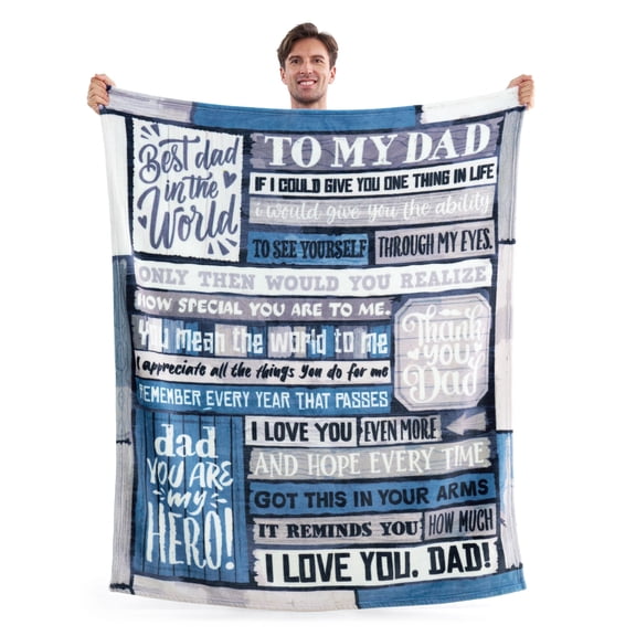 alk Blanket for Dad 50" x 60" Soft Flannel Throw Blanket Birthday Father's Day Gift,Grey