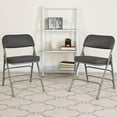 thumbnail image 2 of Pemberly Row Double Hinged Metal Folding Chair in Gray (Set of 2), 2 of 9