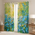 thumbnail image 2 of Manfei Blue Flowers Girl Black Out Curtains,Spring Garden Curtains Pack of 2 (42x63 Each),Abstract Oil Painting Bedroom Curtains,Ultra Soft Home Decor, 2 of 6