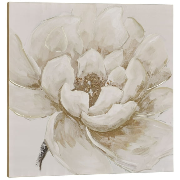 Elegant Bloom Floral Giclee Canvas Wall Art Ivory, 32 by 32 Inches