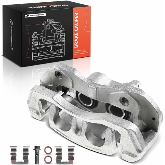 A-Premium Disc Brake Caliper Assembly with Bracket Compatible with Select Mitsubishi Models - Montero 1992-1996, Montero Sport 1997-2003, L4 2.4L, V6 3.0L, V6 3.5L - Front Left Driver Side