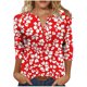 thumbnail image 1 of Tejiojio 3/4 Length Seelve Shirts for Women Casual Printed Crewneck Blouse Loose Fit Summer Top, 1 of 5