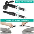 thumbnail image 6 of Moclever 100ft Metal Water Hose, Flexible Extendable Heavy Duty Stainless Steel Garden Hose with 2 Nozzles 12 Patterns for Outdoor Garden Yard Patio, Silver, 6 of 12