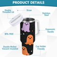 thumbnail image 2 of Yayeee 30oz Stainless Steel Tumbler with Straw and Handle Double-Wall Insulated Travel Water Bottle, Halloween Orange Ghosts, 2 of 8