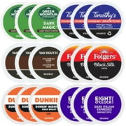 Premium Dark Coffee K-Cup Variety Sampler Value Pack 18ct - Six Different Strong Flavors (3ea) of Favorite Blends- Midnight Magic, Black Silk, Dunkin Donuts Dark, Columbian, Dk Magic, DK Italian Roast
