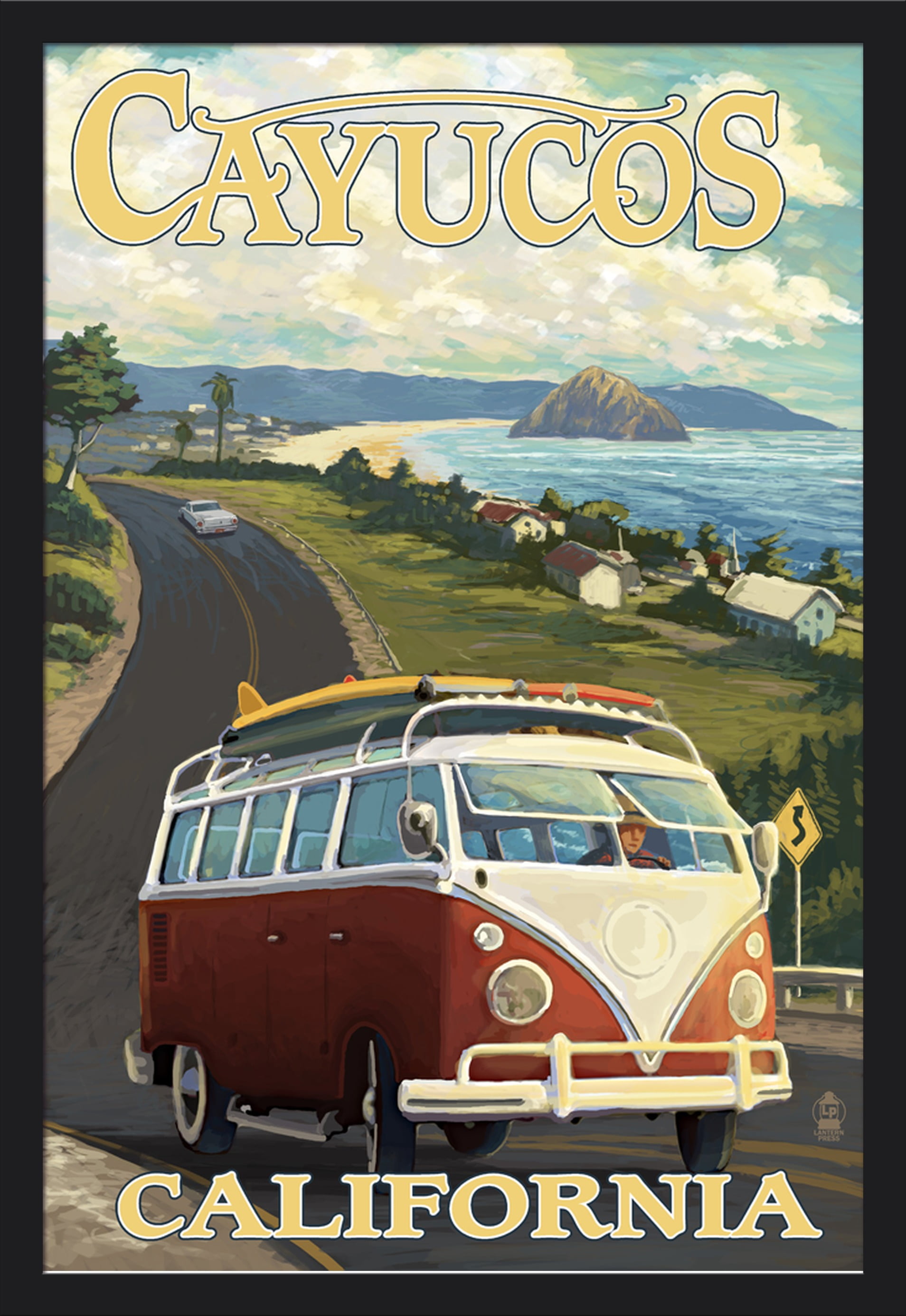 Cayucos, California - Camper Van Coastal Drive - Lantern Press Poster ...