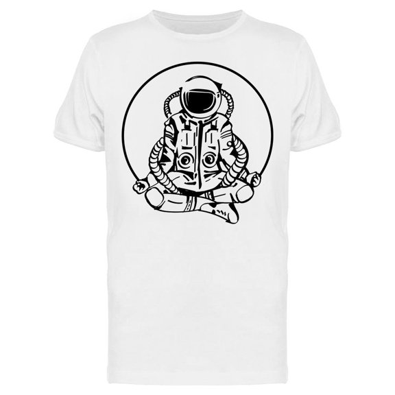 Encircled Astronaut Meditating T-Shirt Men -Image by Shutterstock, Male Small
