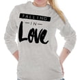 thumbnail image 4 of Falling in Love Romantic Cute Trendy Women's Long Sleeve T Shirt Brisco Brands S, 4 of 5