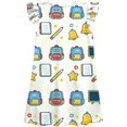 thumbnail image 7 of Curuila Children Girls Dress Flutter Sleeve Cartoon Print Crew Neck For School Casual Dresses Size 3-4 Years, 7 of 7