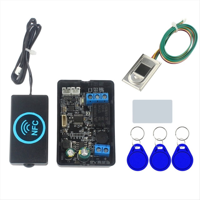 Controlador de Acceso por Huella Dactilar Módulo de Relé de Control de Cerradura Eléctrica NFC Interruptor de Inducción de Tarjeta IC S2 Huella Dactilar y NFC