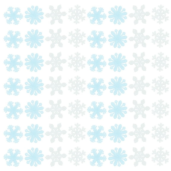 Soimiss 200Pcs Glow Snowflakes Blue Plastic Wall Decal for Bedroom