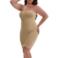 thumbnail image 4 of INSPIRE CHIC Women's Push-Up Strapless Bandeau Shaper Petticoat Tummy Control Butt-Lifting Elastic Slim Fit Full Slip 3XL Light Brown, 4 of 5