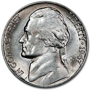 Jefferson Nickel Bu Roll - 1947-S Jefferson Nickel BU