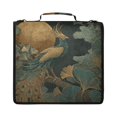 thumbnail image 2 of Moon Peacock Printed Zipper Binder with Handle&Shoulder Strap 2 inch 3 Ring 500+300 Sheet Capacity File Folder Organizer, 2 of 8