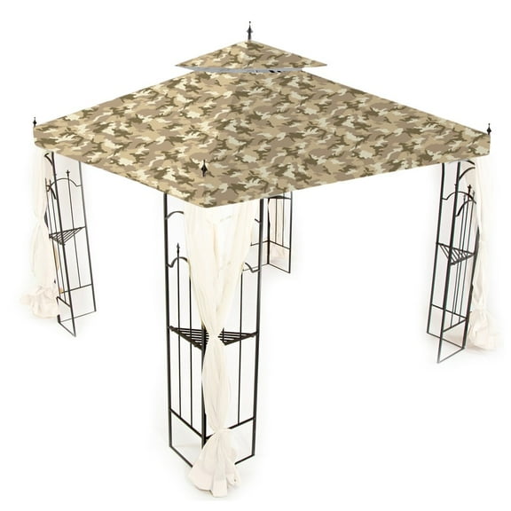Garden Winds Replacement Canopy Top Cover for the Arrow Gazebo -Standard 350 - Camo Sand