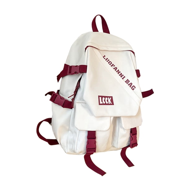 Mujer Mochila Nylon Casual Mochilas Escolares Contraste de Color para Deporte al Aire Libre (Rojo) Ehuebsd Para Estrenar