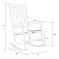 thumbnail image 5 of Tcbosik Outdoor Rocking Chair, Wooden Rocker Chair with High Back for Garden, Lawn, Patio, Porch, White, 5 of 10