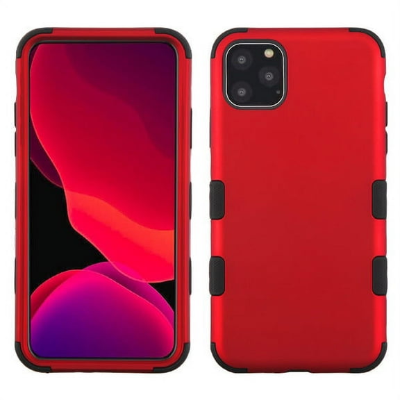 Apple iPhone 11 PRO Phone Case 3 in 1 Hybrid Impact Armor Hard PC & Soft TPU Silicone Rubber Heavy Duty Rugged Bumper Shockproof Full Body Frame Protective RED Cover for Apple iPhone 11 Pro