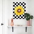 thumbnail image 4 of Canvas Wall Art Yellow Sunflower Canvas Art Print Fall Plant Black White Lattice Element Pictures Wall Decor for Living Room Bedroom Artwork Decorations Stretched Framed Ready to Hang 8"x12", 4 of 9