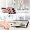 thumbnail image 4 of Decase Fashion Hybrid Phone Case Compatible with Motorola Razr 40 Wallet Cover with Ring Crossbody Wrist Strap Lanyard Credit Card Holder Slot Fits for Motorola Razr 40 2023 Women Men,Rosegold, 4 of 9