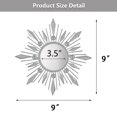 thumbnail image 4 of Set de 3 espejos decorativos de pared Manortang Sunburst plateados de 23 cm, 4 of 9