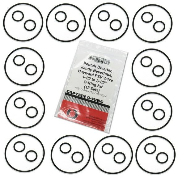 12 Sets, 36 Pcs Replacement Valve Cover & Shaft O-Rings for Jandy NeverLube/Pentair Valves Part Numbers O-515-KIT-9, 1132/51016200 and R0487100/192039/O-158 and Hayward PSV valves P/N: PSXVZ2A