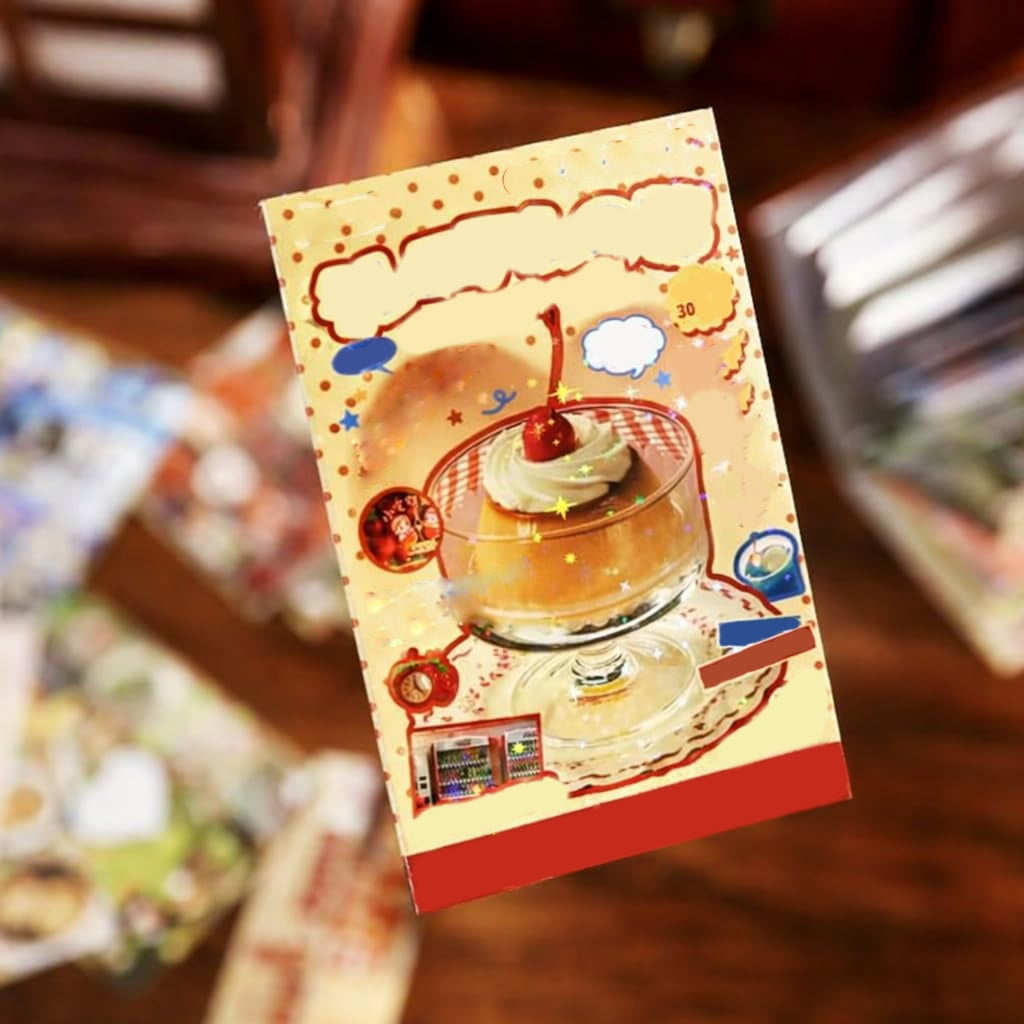 CCOCC 2Pcs Japanese Kawaii Sticker Book,Die-Cut Cute Food&Manga Style Aesthetic Stickers for Journaling,Scrapbooking,Planners,Junk Journal Supplies