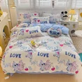 thumbnail image 1 of Juego de cama Disney Stitch Mickey Mouse, sábanas con estampado de dibujos animados, juego de sábanas de poliéster de 4 piezas, juego de colcha, regalo de Navidad, 1 of 5