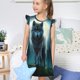 thumbnail image 4 of Balery Wolf Camisón de princesa para niñas, pijama de algodón con mangas abullonadas, suave y bonito.-X-Large, 4 of 6