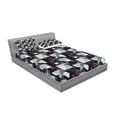 thumbnail image 2 of Ambesonne Floral Fitted Sheet & Pillow Sham Set, Geometric Soft Spring, Full, Pale Green Slate Blue, 2 of 2