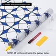 thumbnail image 2 of DKTIE 17.7" x 78.7" Blue Geometric Circular Decorative Window Privacy Film, Sunshade and UV Protection, Electrostatic Adhesive Installation, Reusable, 2 of 8