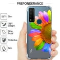 thumbnail image 3 of CoverON Phone Design For TCL 20 R 5G / TCL Bremen Case, Clear Flexible Soft Rubber Slim TPU Cover, Rainbow Sunflower, 3 of 8