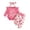 ZA-Hot Pink, variant on Baby Girl 3 Piece Outfit Set Ruffle Long Sleeve Ribbed Bodysuit Floral Bow Jogger Pants Fall Infant Clothes Size 0-3 Months,Hot Pink